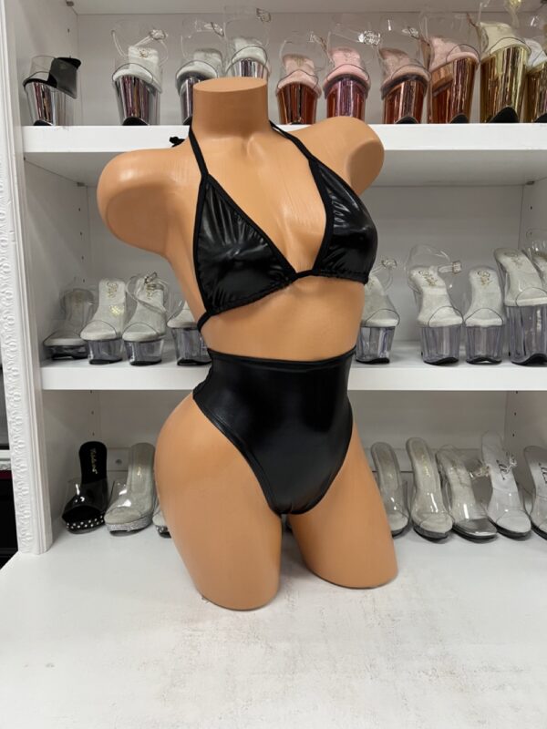 Matte Black Vinyl High Waist 2pc - Image 2