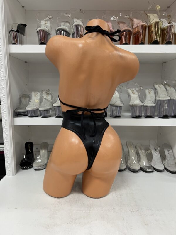 Matte Black Vinyl High Waist 2pc - Image 4