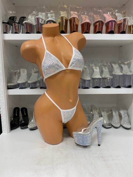 White Heavy Blingkini