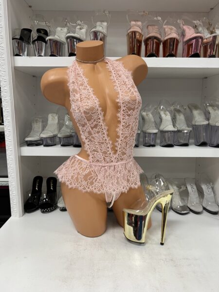 Light Pink Jocelyn Lace Pear Teddy