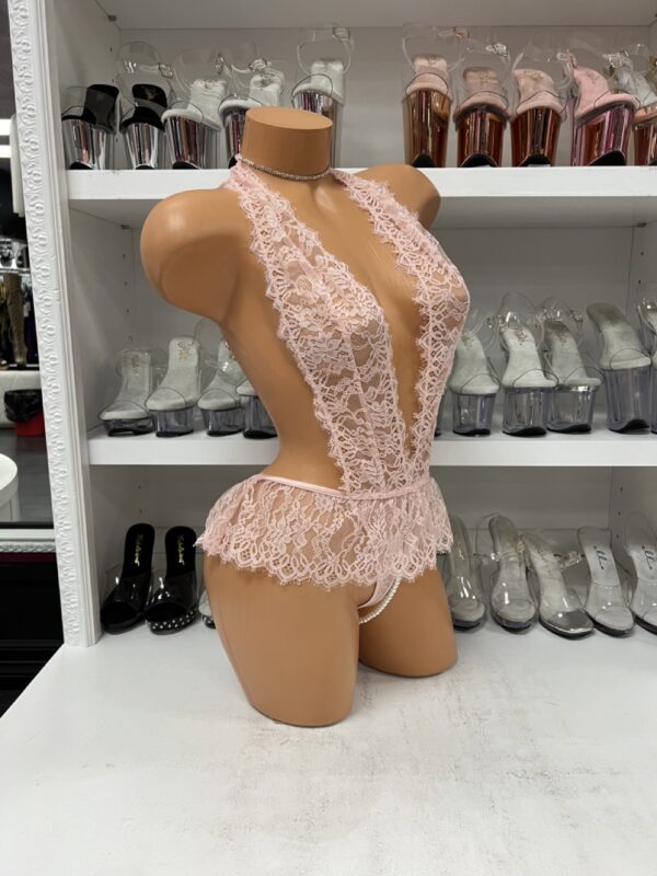 Light Pink Jocelyn Lace Pear Teddy - Image 3