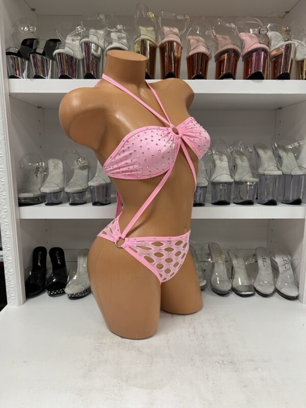 Baby Pink Pot Hole Romper - Image 4