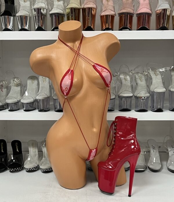 Dark Pink and Red One Piece with Bow Prints