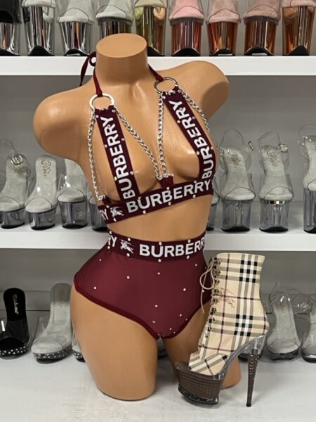 Burgundy Inspired 2 Piece Set with Chains