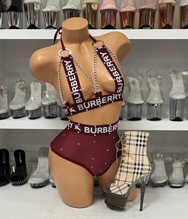 Burgundy Inspired 2 Piece Set with Chains