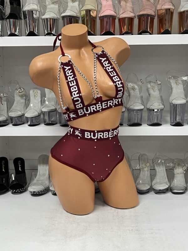Burgundy Inspired 2 Piece Set with Chains - Image 3