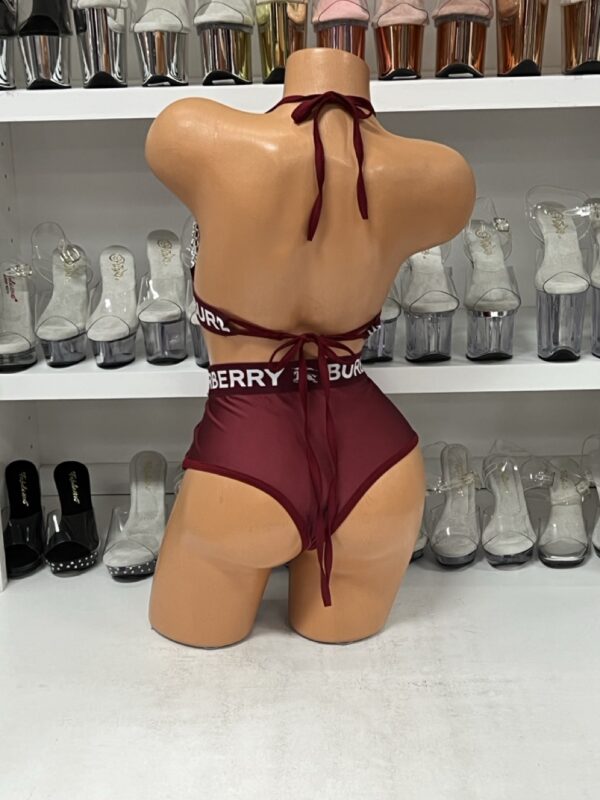 Burgundy Inspired 2 Piece Set with Chains - Image 5
