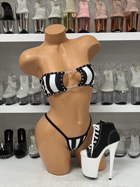Referee Chained Tube Top Bikini Set