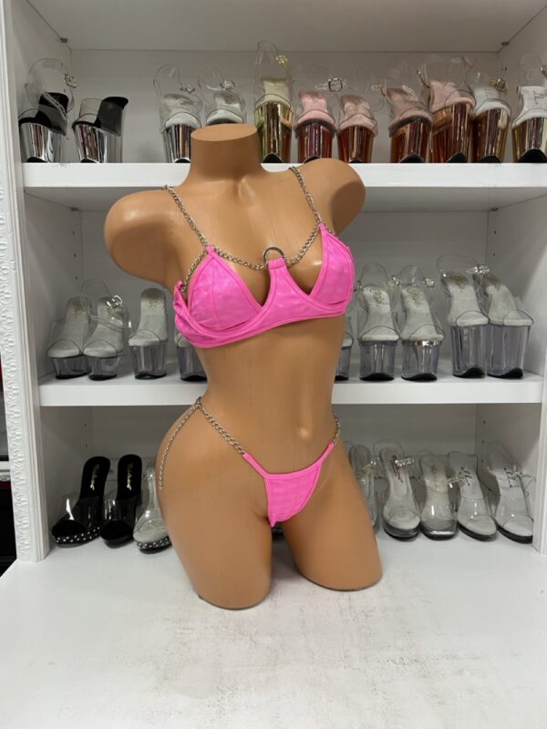 Hot Pink Vinyl Set with Silver Chain Connectors - Image 3