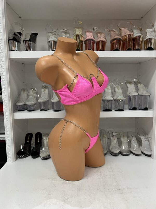 Hot Pink Vinyl Set with Silver Chain Connectors - Image 4
