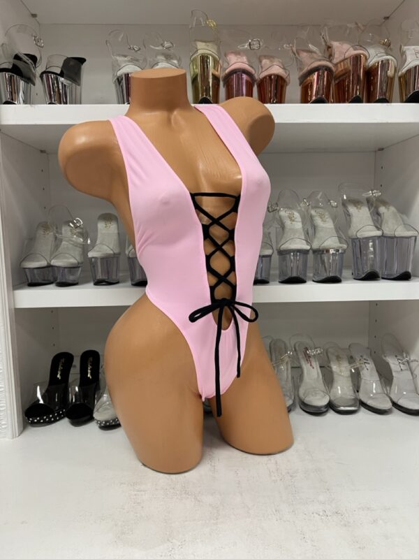 Baby Pink and Black Kate Bodysuit - Image 3