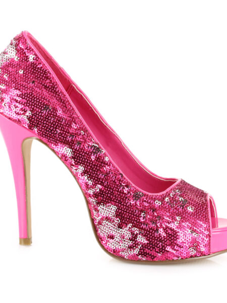 4 HEEL OPEN TOE Sequined Pumps