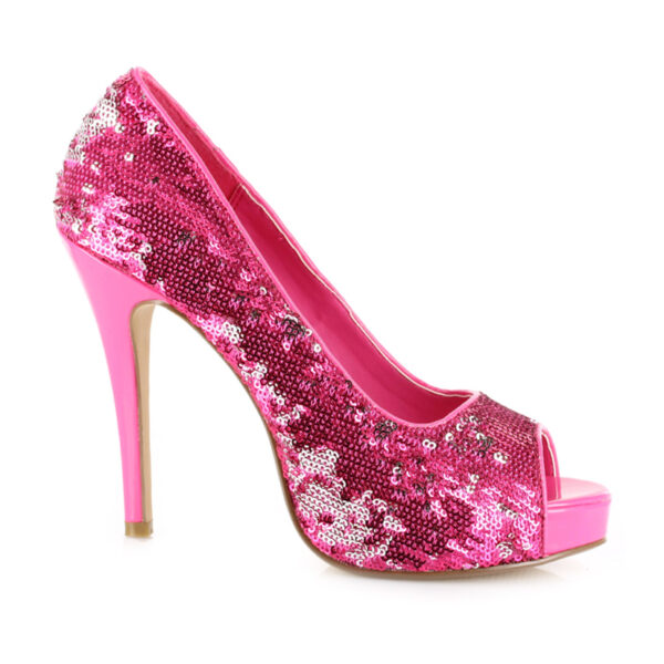 4 HEEL OPEN TOE Sequined Pumps