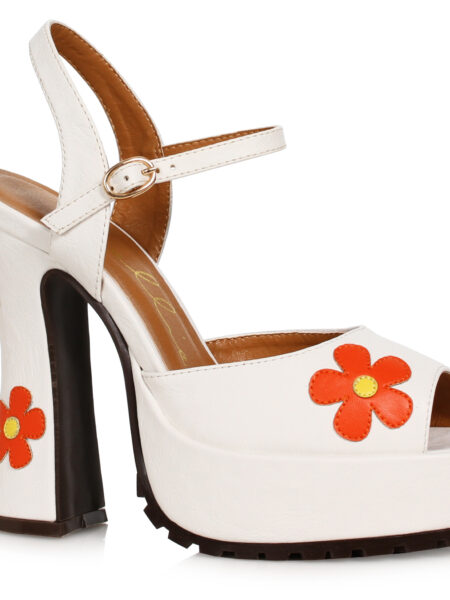 5.5Heel Open Toe Shoe with Flower
