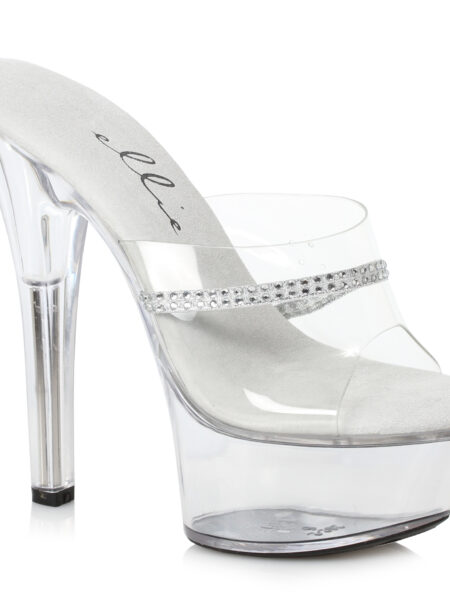6 Heel Clear Rhinestone Mule.