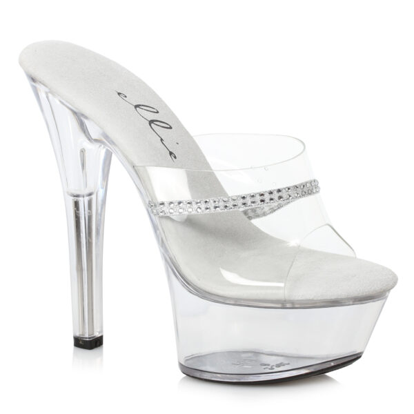 6 Heel Clear Rhinestone Mule.