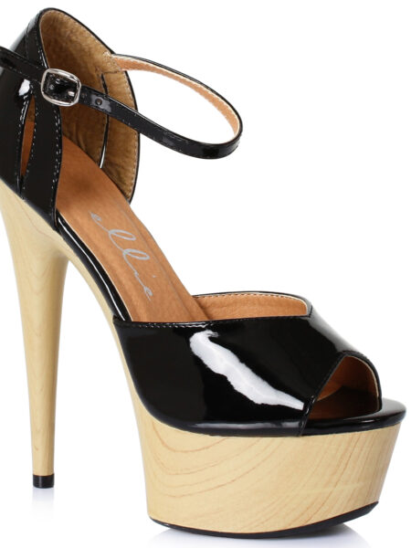 6 PEEPTOE SANDAL WITH WOOD PLATFORM