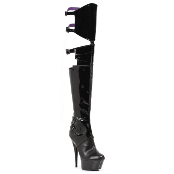 6 Pointed Stiletto Heel Thigh High Stretch Boots.