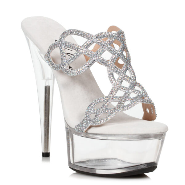 6 Rhinestone Mule Sandal