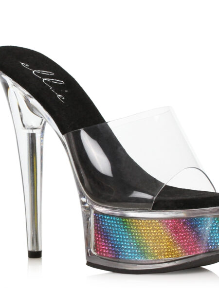 6 Stiletto Sandal With Rhinestone In Platform