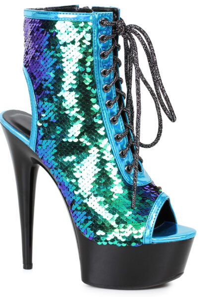 6 Peeptoe Sequined Ankle Bootie.