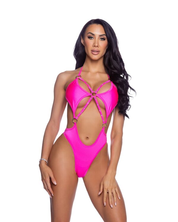 Bedazzled Strappy Romper with Rhinestone Detail