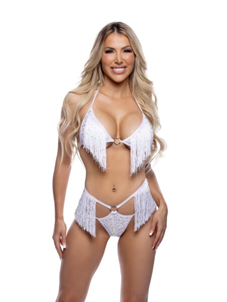 2PC Sequin & Fringe Short Set