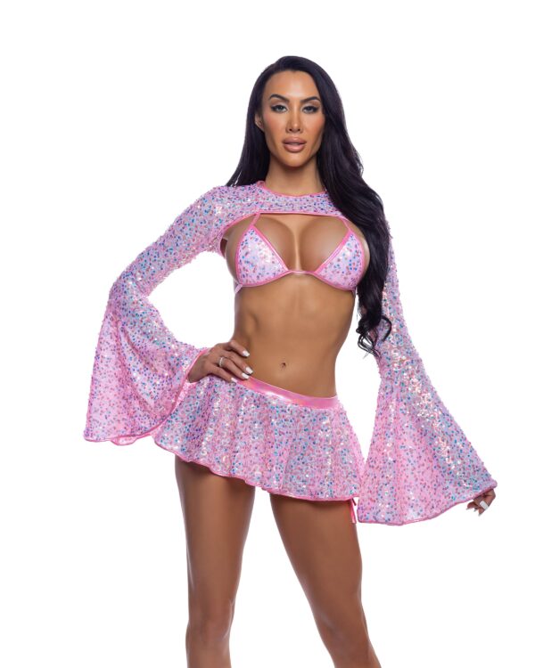 Sequin Mini Skirt Pink