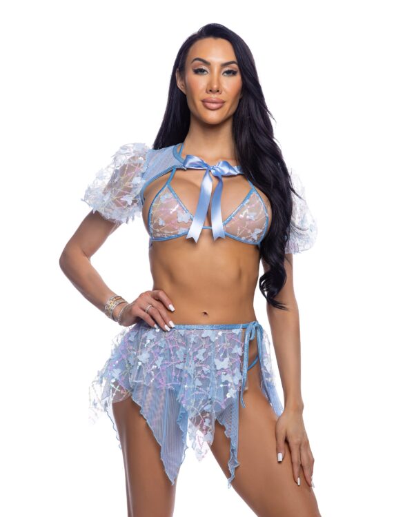 Butterfly & Sequin Triangle Top