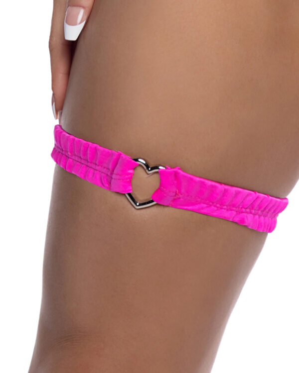 Spandex Garter with Heart Shaped Hardware - Image 4