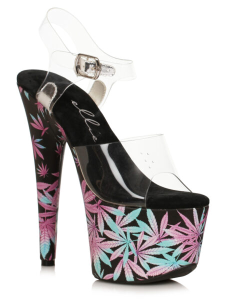 7 Stiletto Sandal W/Print Wrapped Platform