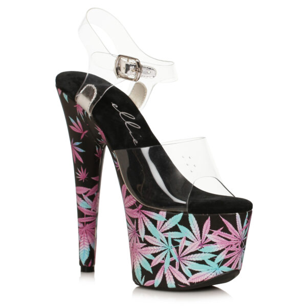 7 Stiletto Sandal W/Print Wrapped Platform