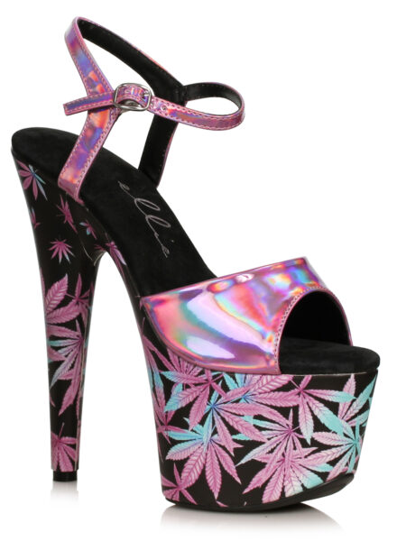 7 Stiletto Sandal W/Print Wrapped Platform