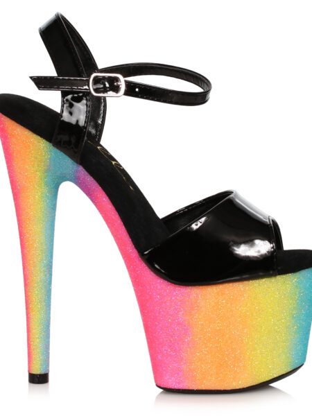 7 Stiletto With Rainbow Glitter Platform