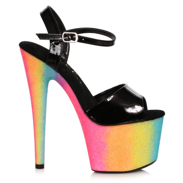 7 Stiletto With Rainbow Glitter Platform