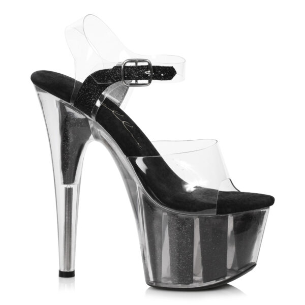 7 Pointed Stiletto Sandal W/Glitter In Platform.