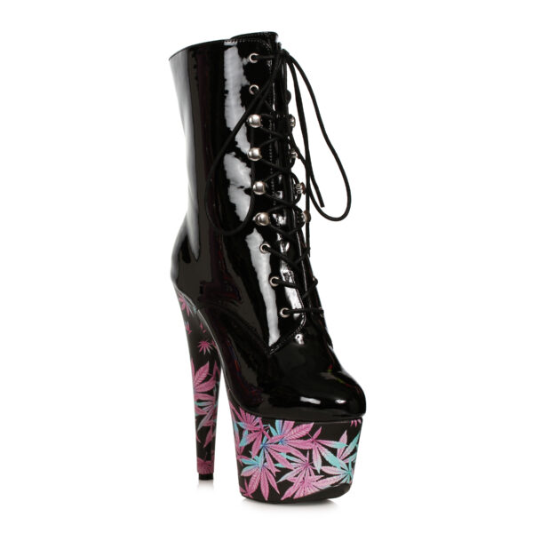 7 Stiletto Lace Up With Print Wrapped Platform