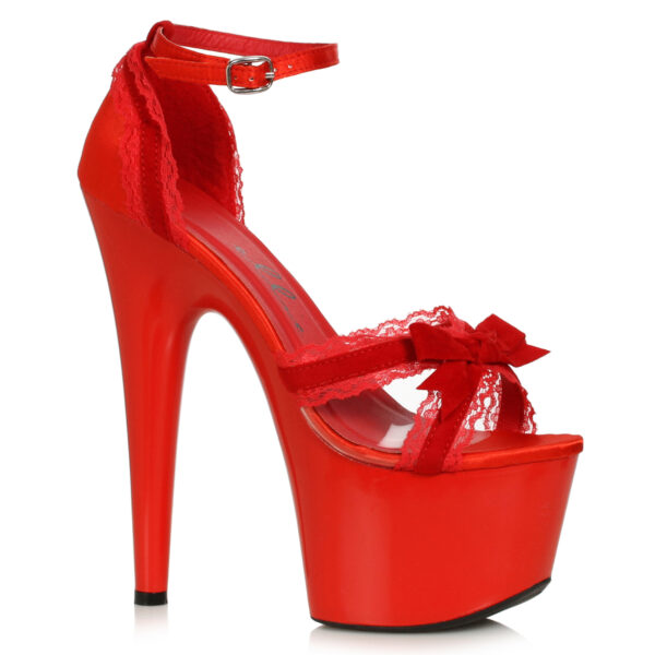7 Heel Platform With Velvet Lace And Bow