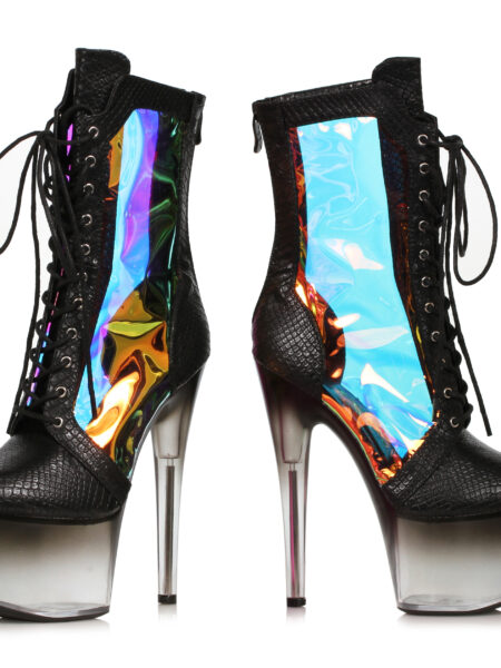 7 Stiletto Hologram Ankle Bootie