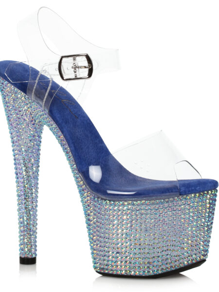 7 Stiletto With Multi-color Rhinestone Platform