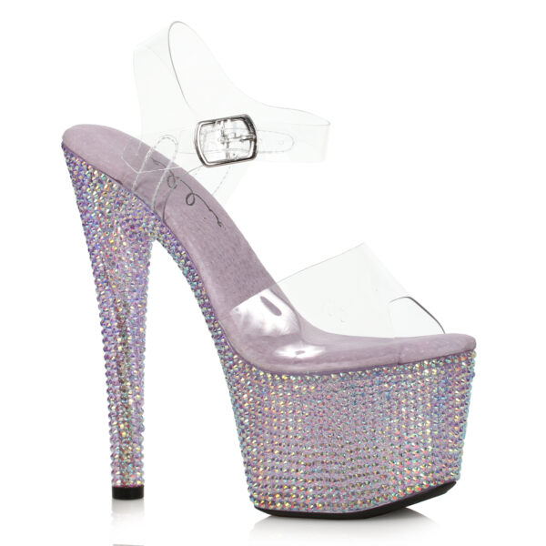 7 Stiletto With Multi-color Rhinestone Platform