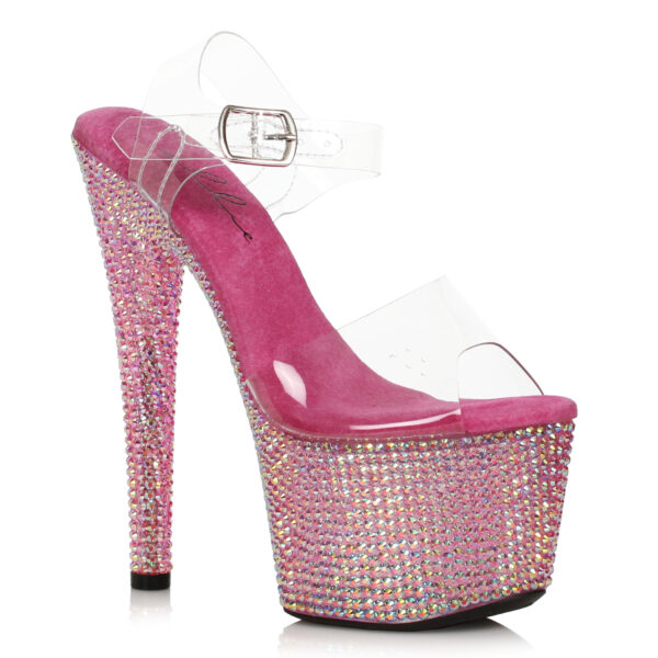 7 Stiletto With Multi-color Rhinestone Platform