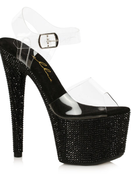 7 Stiletto With Single-color Rhinestone Platform