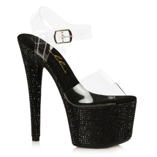 7 Stiletto With Single-color Rhinestone Platform