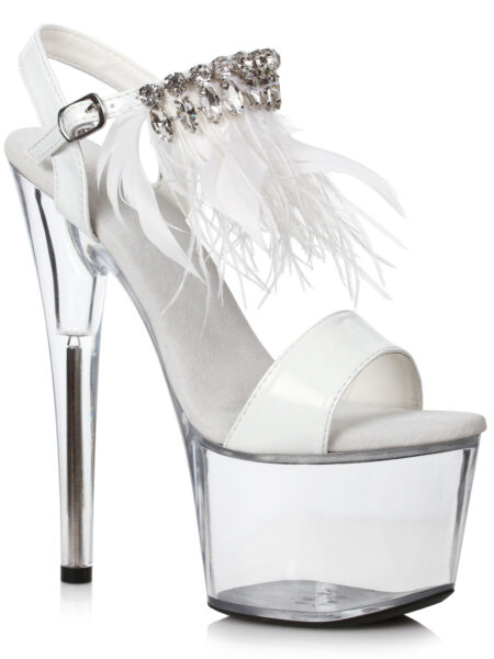 7 Feather And Rhinestone Sandal