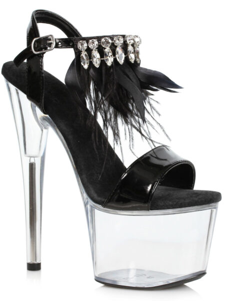 7 Feather And Rhinestone Sandal