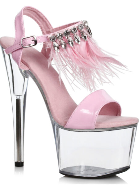 7 Feather And Rhinestone Sandal