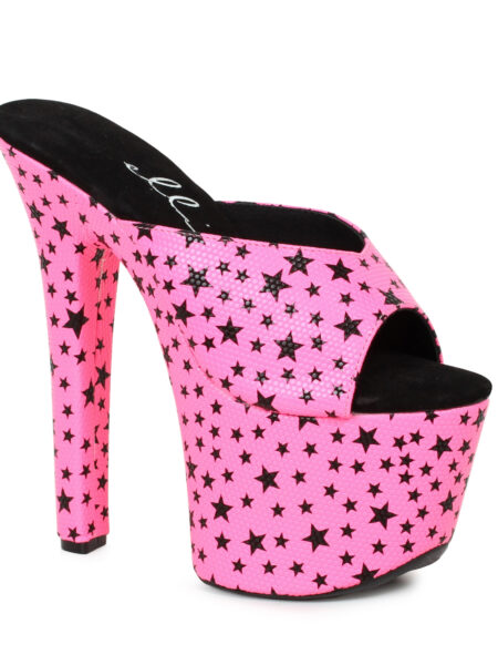 7 Heel Mule Sandal With Star Print