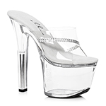 7 Heel Clear Rhinestone Mule