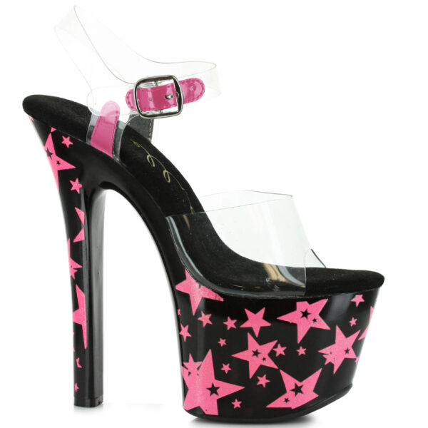 7 Heel With Blacklight Reflective Stars